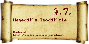 Hegedűs Teodózia névjegykártya